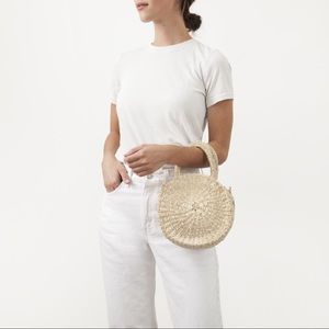 Clare V. Petite Cream Alice Straw Bag